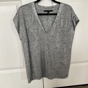 White House Black Market Gray Boxy Blouse